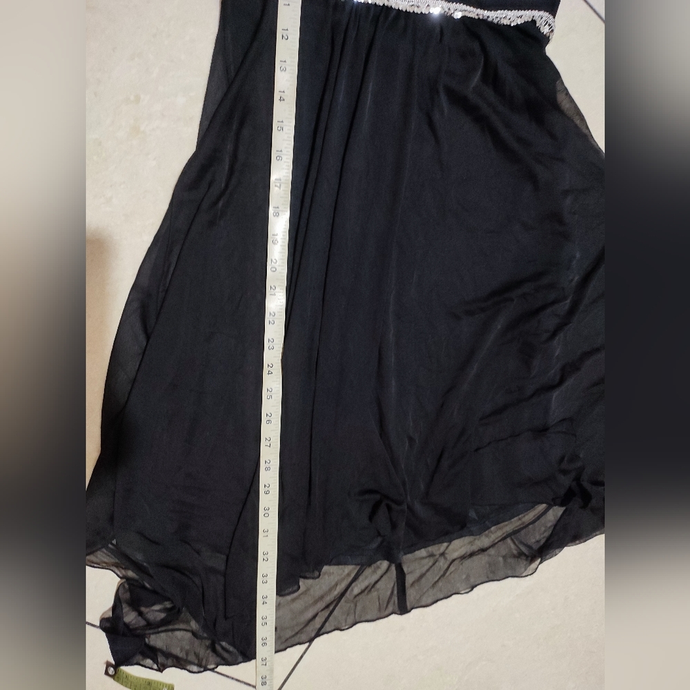 MARIPOSA Black and Silver Thin-Strap Midi Dress - Picture 10 of 10